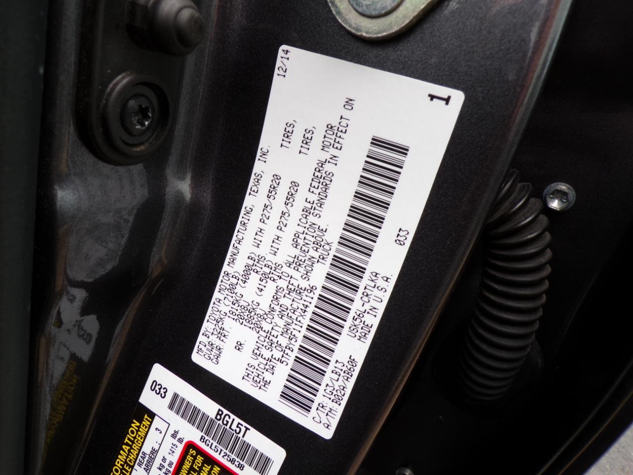 Toyota Tundra 4WD Truck Double Cab 5.7L FFV V8 6-Spd AT LTD (Natl) 2015