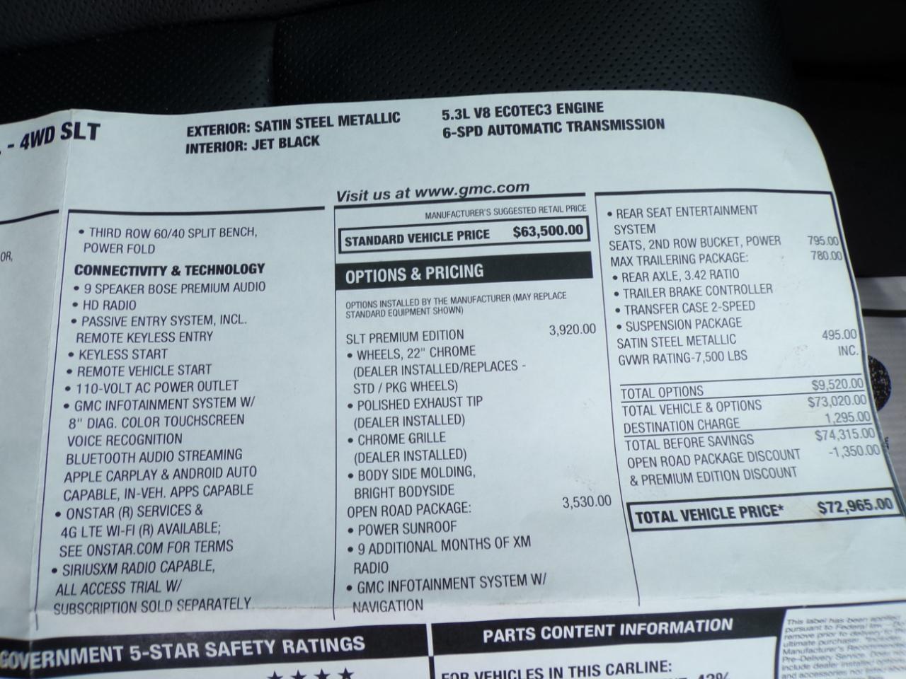 GMC Yukon XL 4WD 4dr SLT 2020
