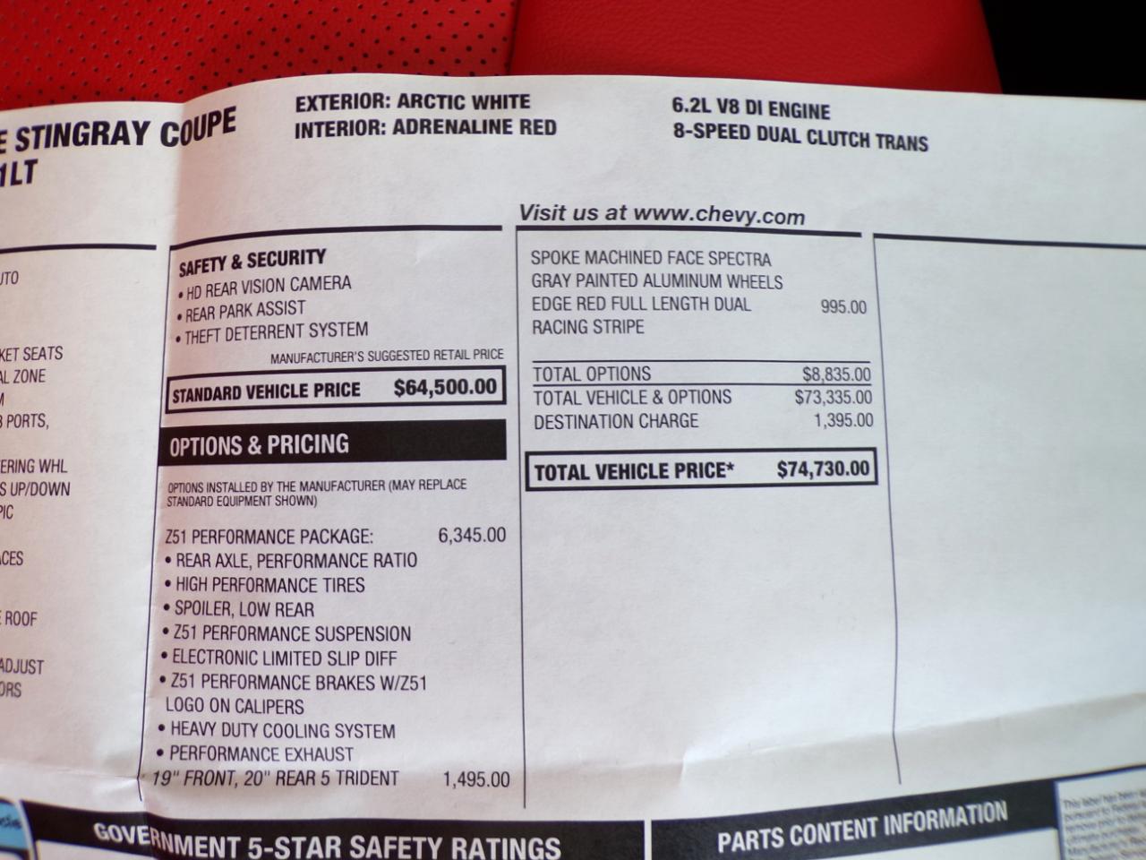 Chevrolet Corvette 2dr Stingray Cpe w/1LT 2023