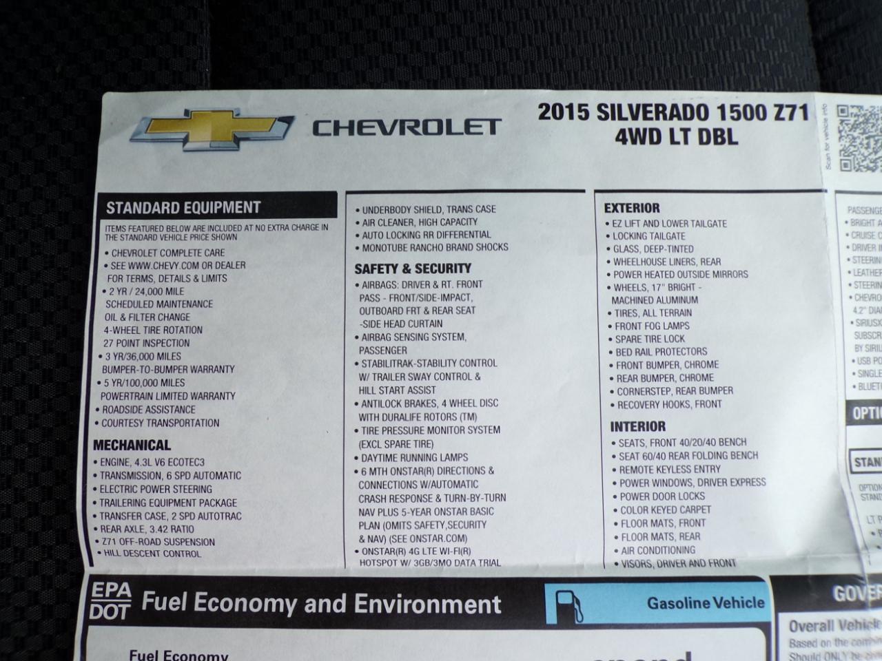 Chevrolet Silverado 1500 4WD Double Cab 143.5" LT w/2LT 2015