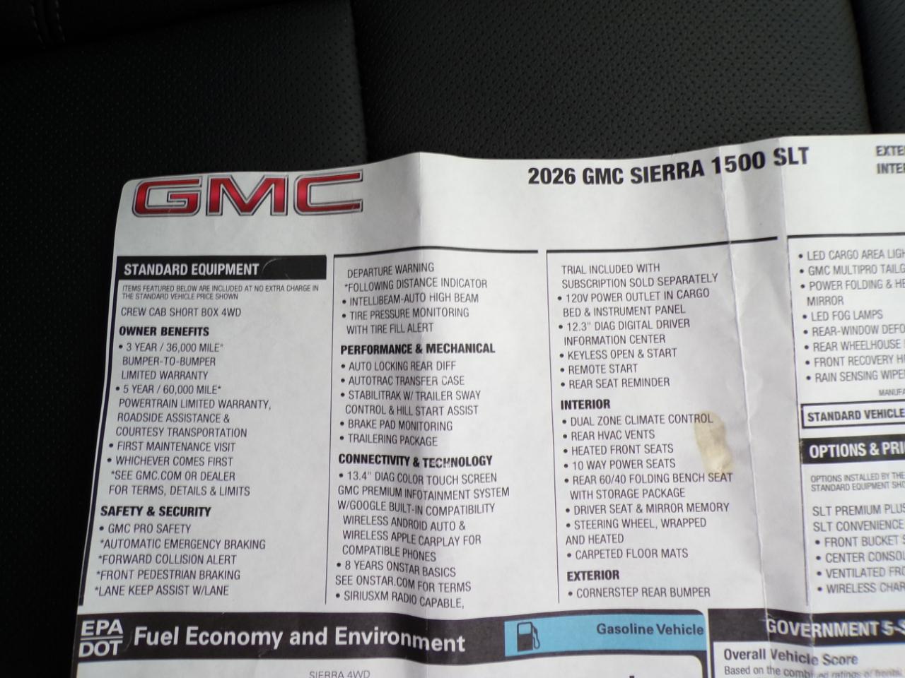 GMC Sierra 1500 4WD Crew Cab 147" SLT 2026