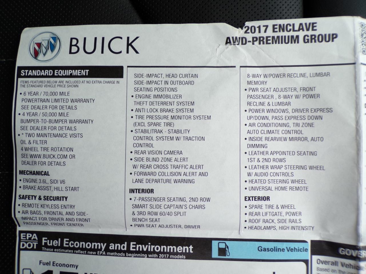 Buick Enclave AWD 4dr Premium 2017
