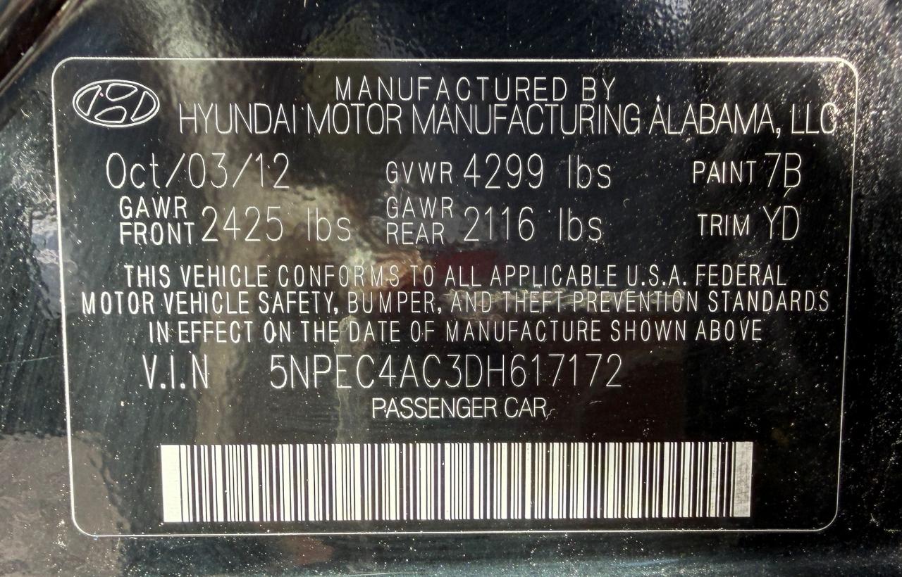 Hyundai Sonata Limited Auto 2013