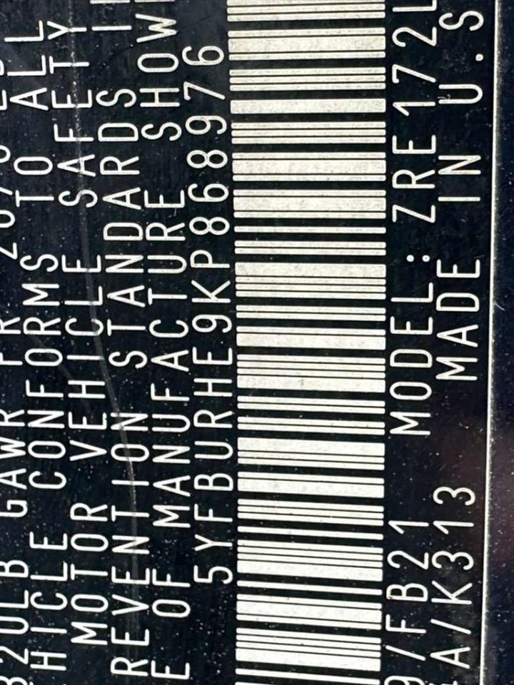 Toyota Corolla XLE CVT 2019