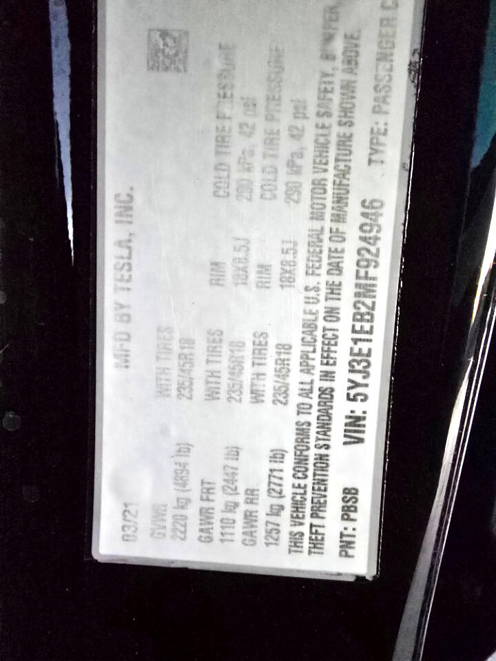 Tesla Model 3 Long Range 2021