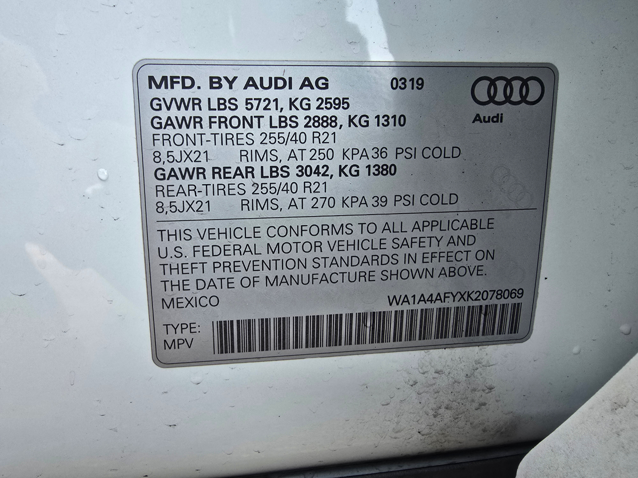 Audi SQ5 3.0T Premium Plus quattro 2019