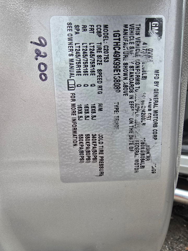 GMC Sierra 2500HD Work Truck Ext. Cab Long Box 2WD 2009