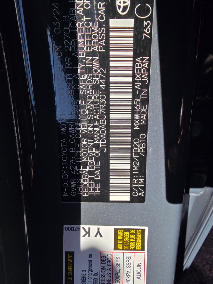 Toyota Prius LE AWD 2024