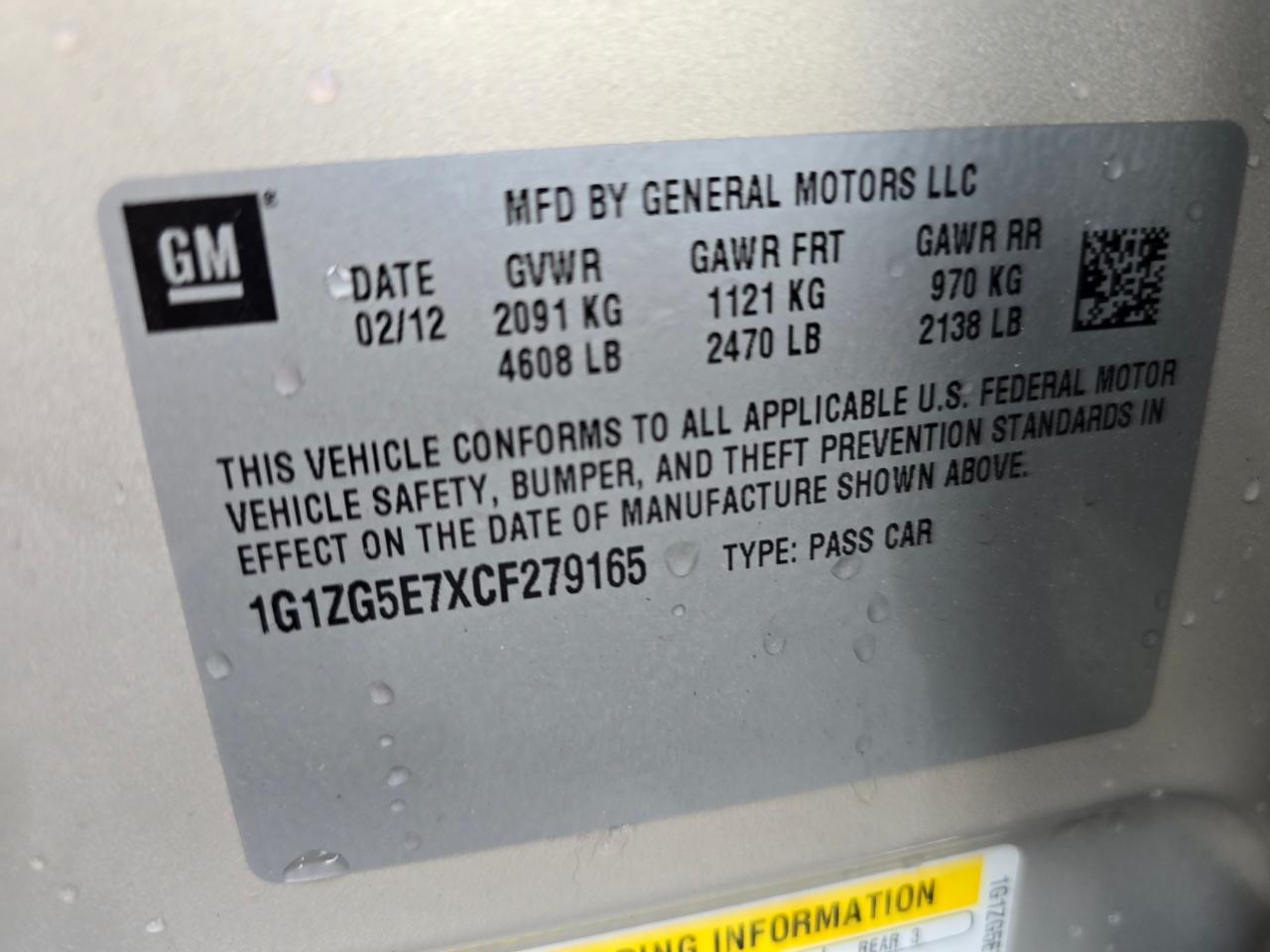 Chevrolet Malibu 2LTZ 2012