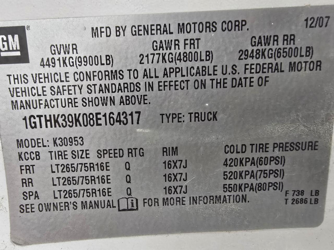 GMC Sierra 3500HD Work Truck Ext. Cab 4WD 2008