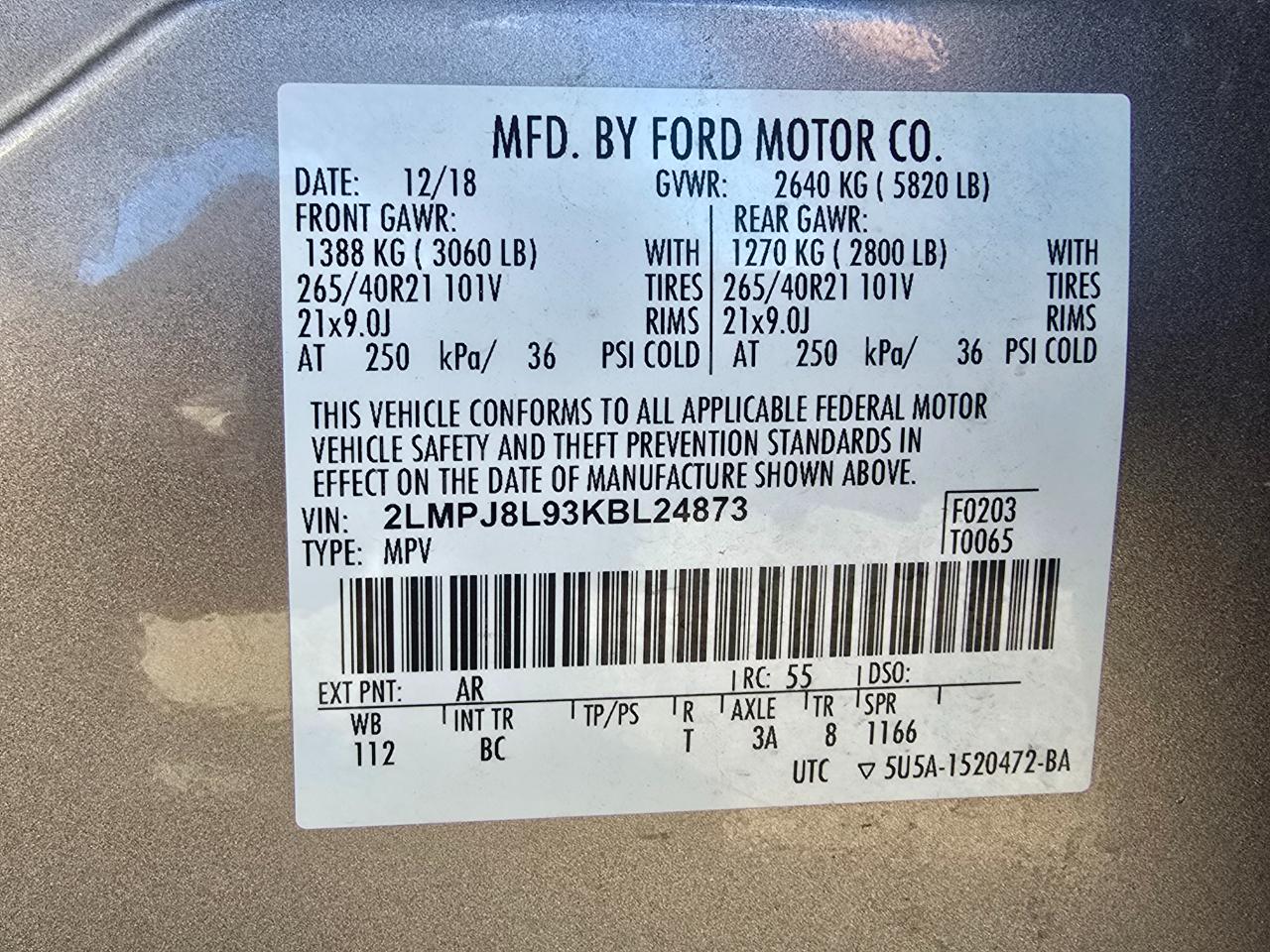 Lincoln Nautilus Reserve AWD 2019