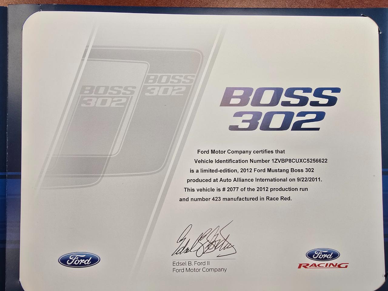 Ford Mustang Boss 302 2012