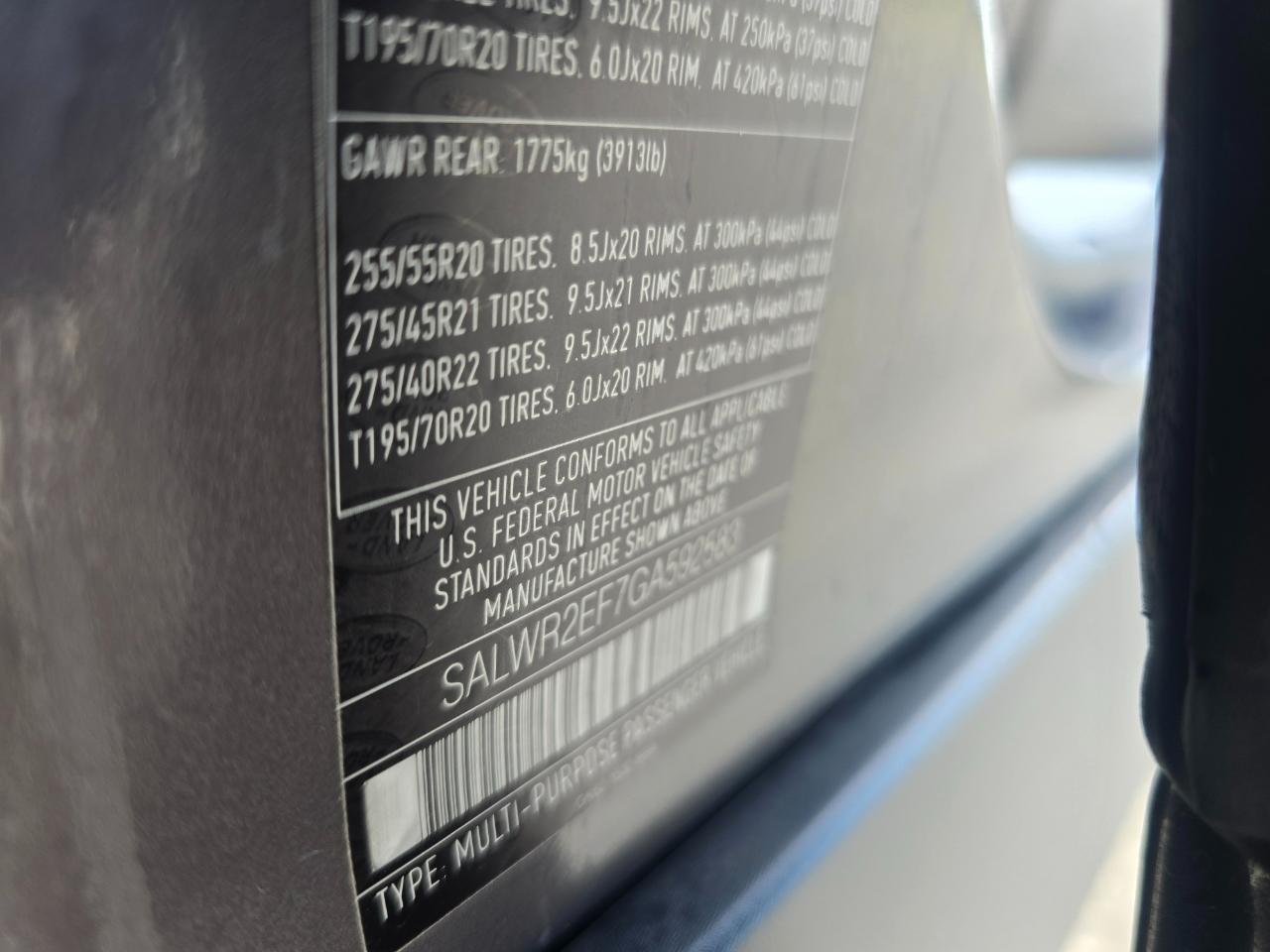 Land Rover Range Rover Sport 5.0L V8 Supercharged 2016