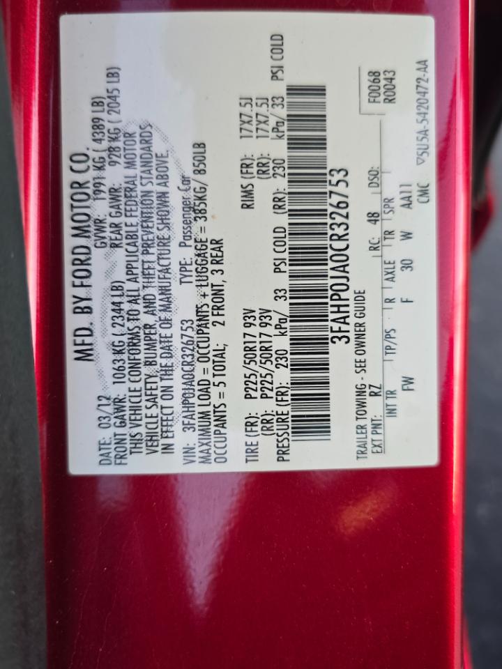 Ford Fusion SEL 2012