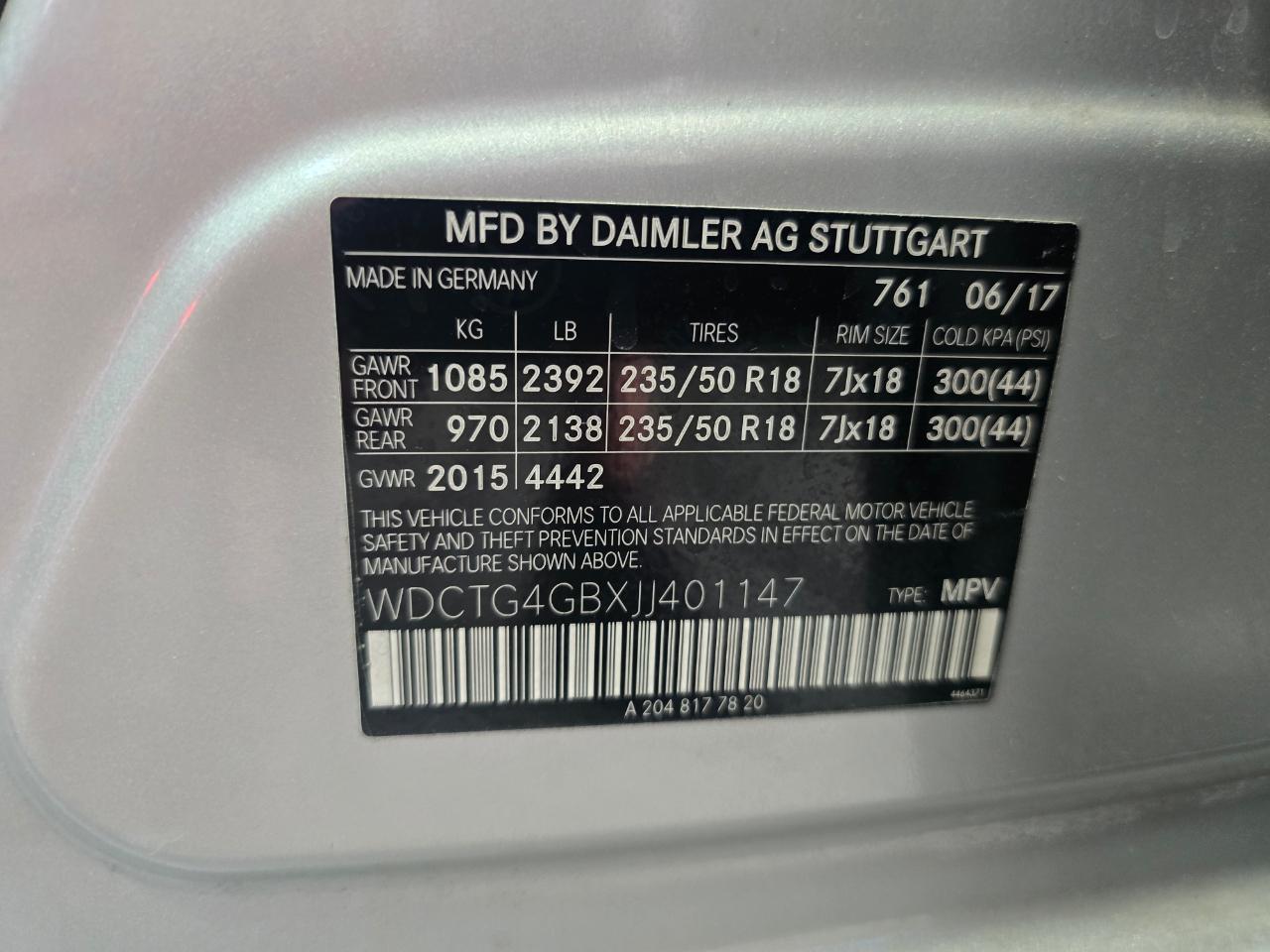Mercedes-Benz GLA-Class GLA250 4MATIC 2018
