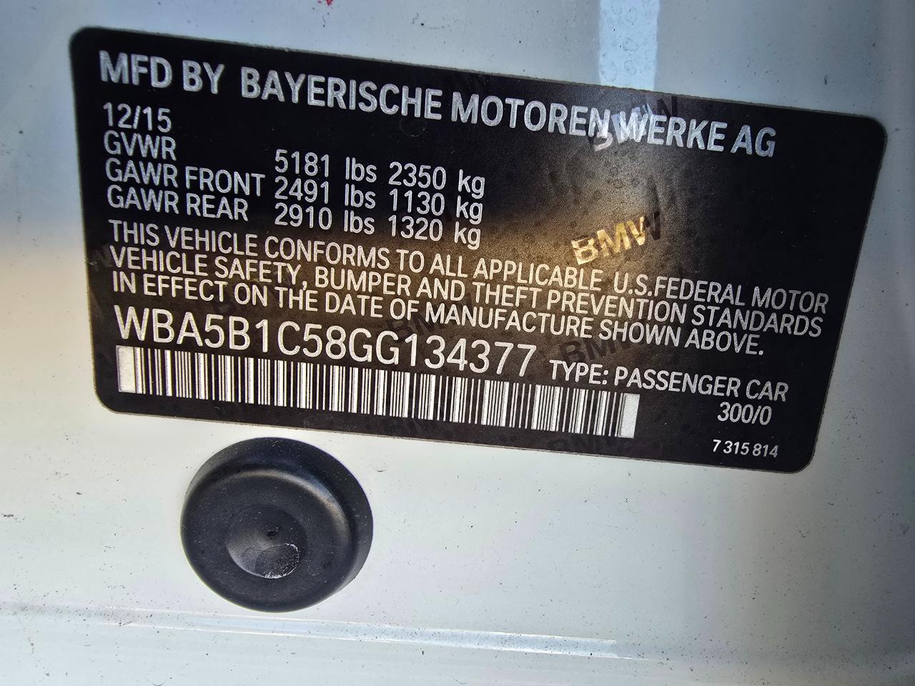 BMW 5-Series 535i 2016