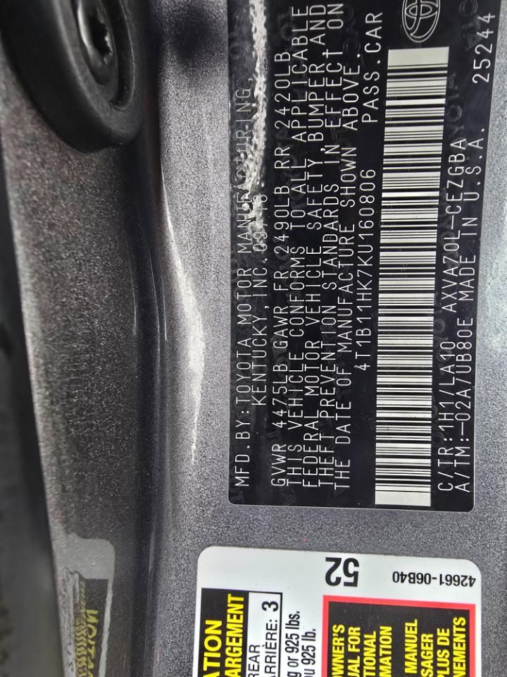 Toyota Camry XLE 2019