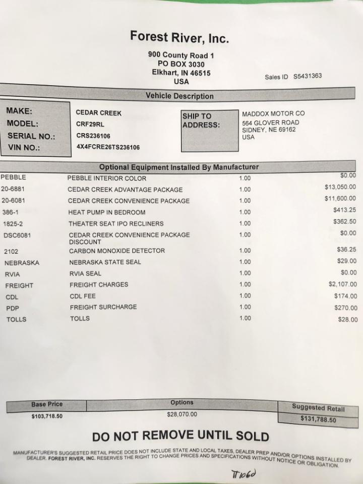 Forest River Cedar Creek  2026
