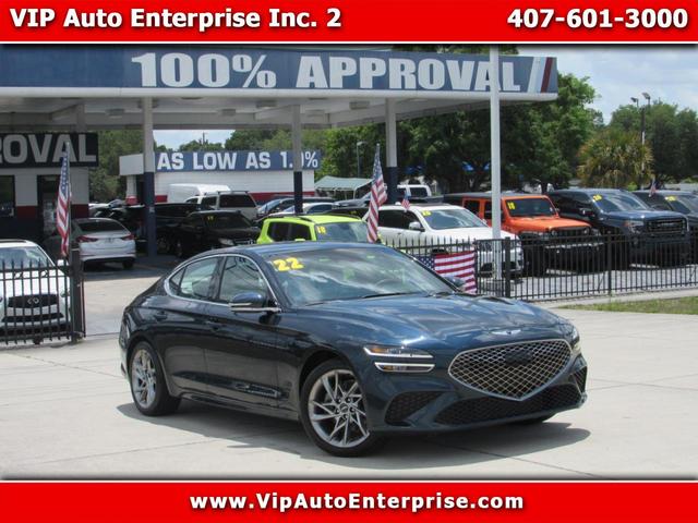 Blue 2022 Genesis G70 2.0T RWD Sedan Rear-Wheel Drive Automatic