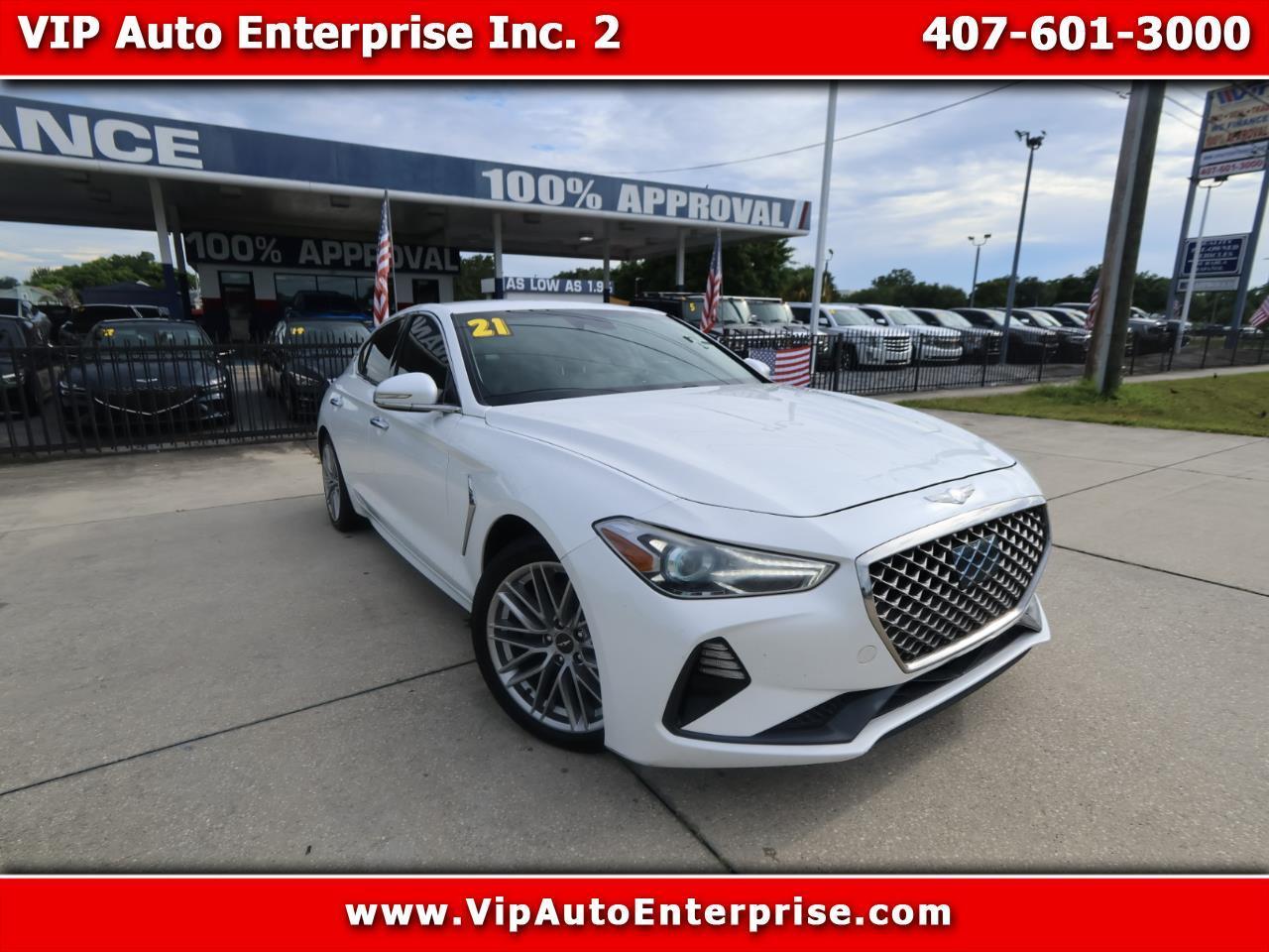 White 2021 Genesis G70 Sedan Rear-Wheel Drive Automatic