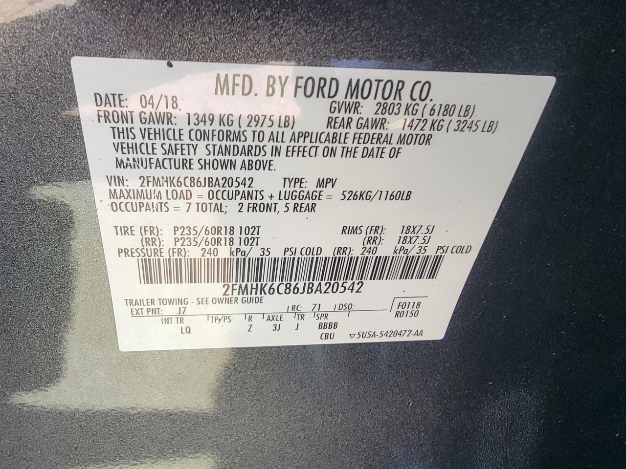Ford Flex SEL AWD 2018 Ford Flex SEL AWD 2018