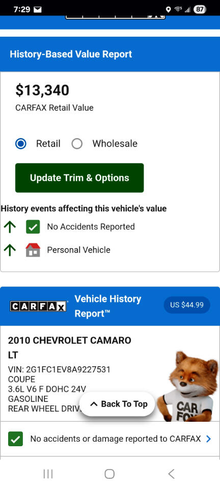 Chevrolet Camaro LT2 Coupe 2010
