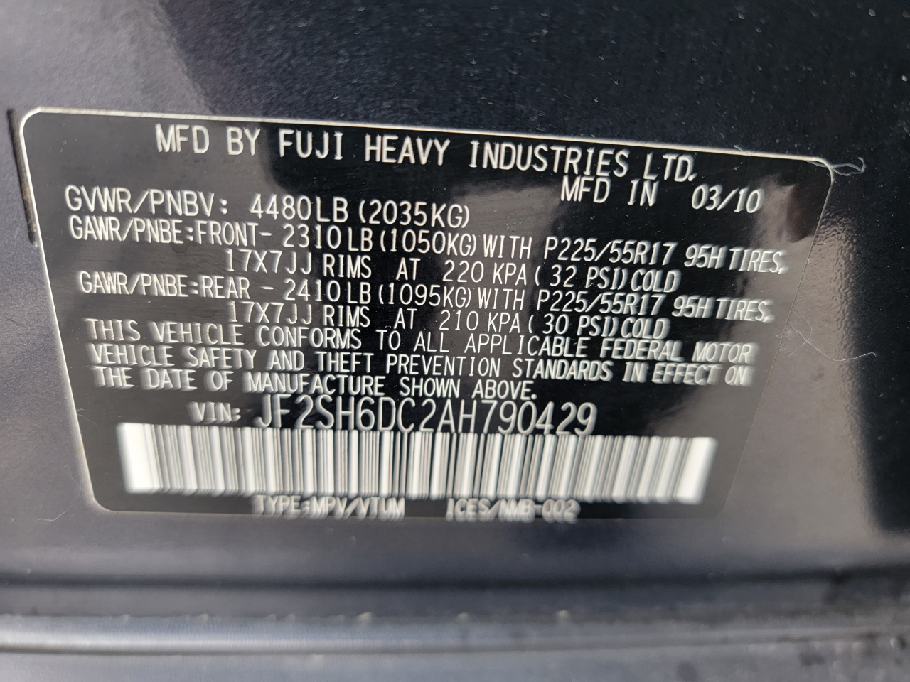 Subaru Forester 2.5X Limited 2010