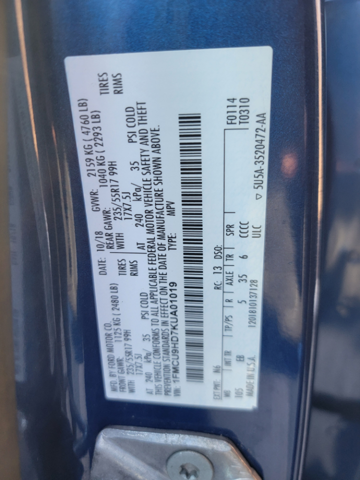 Ford Escape SEL 4WD 2019