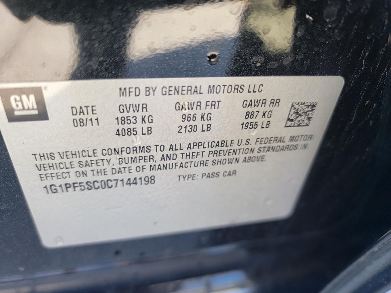 Chevrolet Cruze 1LT 2012