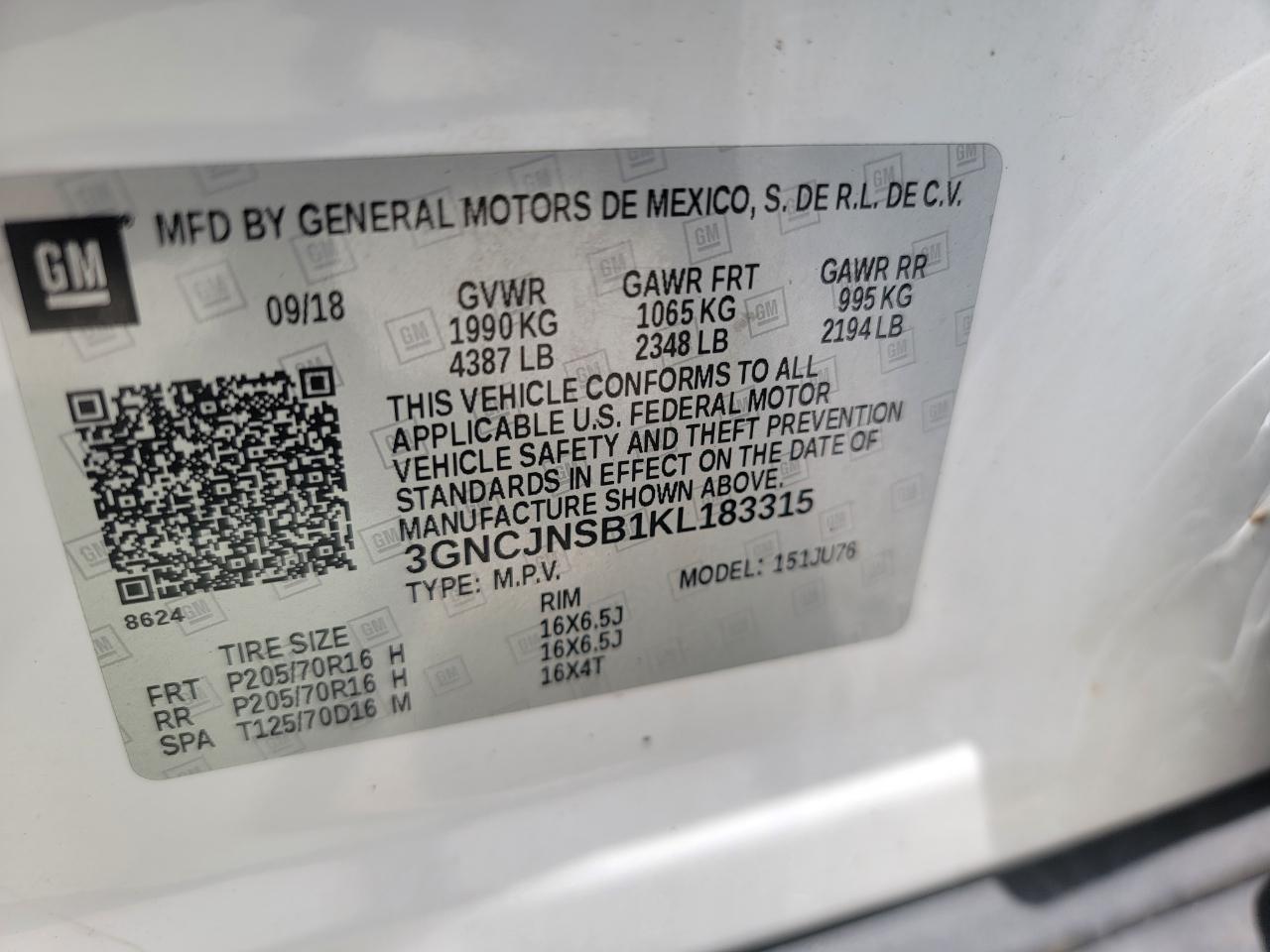 Chevrolet Trax LS AWD 2019