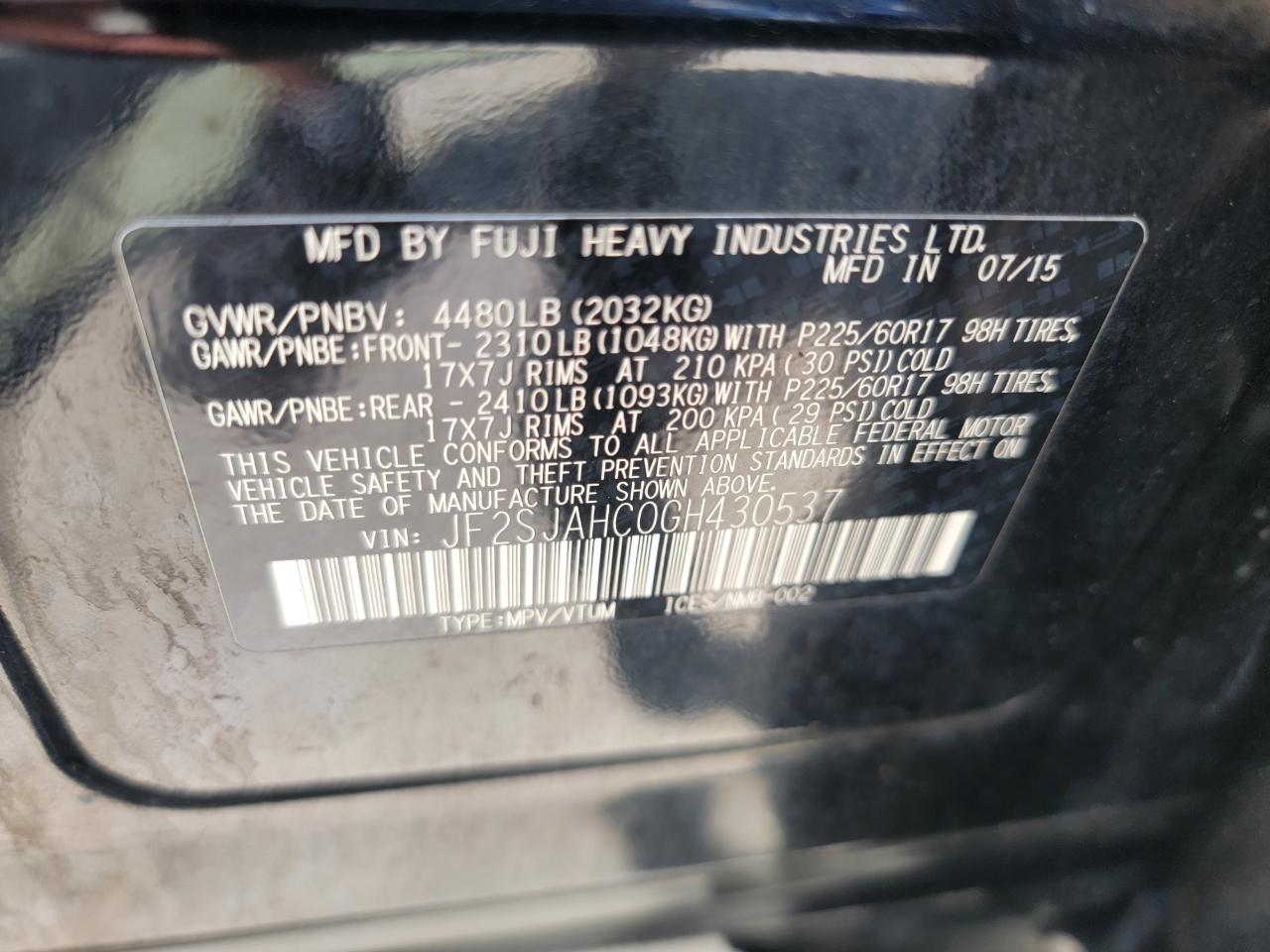 Subaru Forester 2.5i Limited 2016