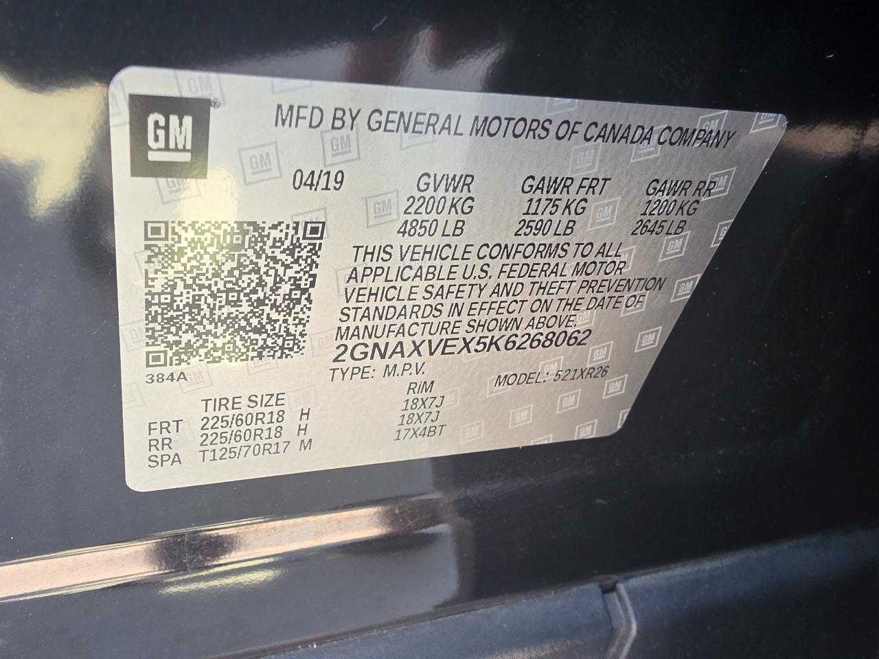 Chevrolet Equinox LT 2.0 AWD 2019
