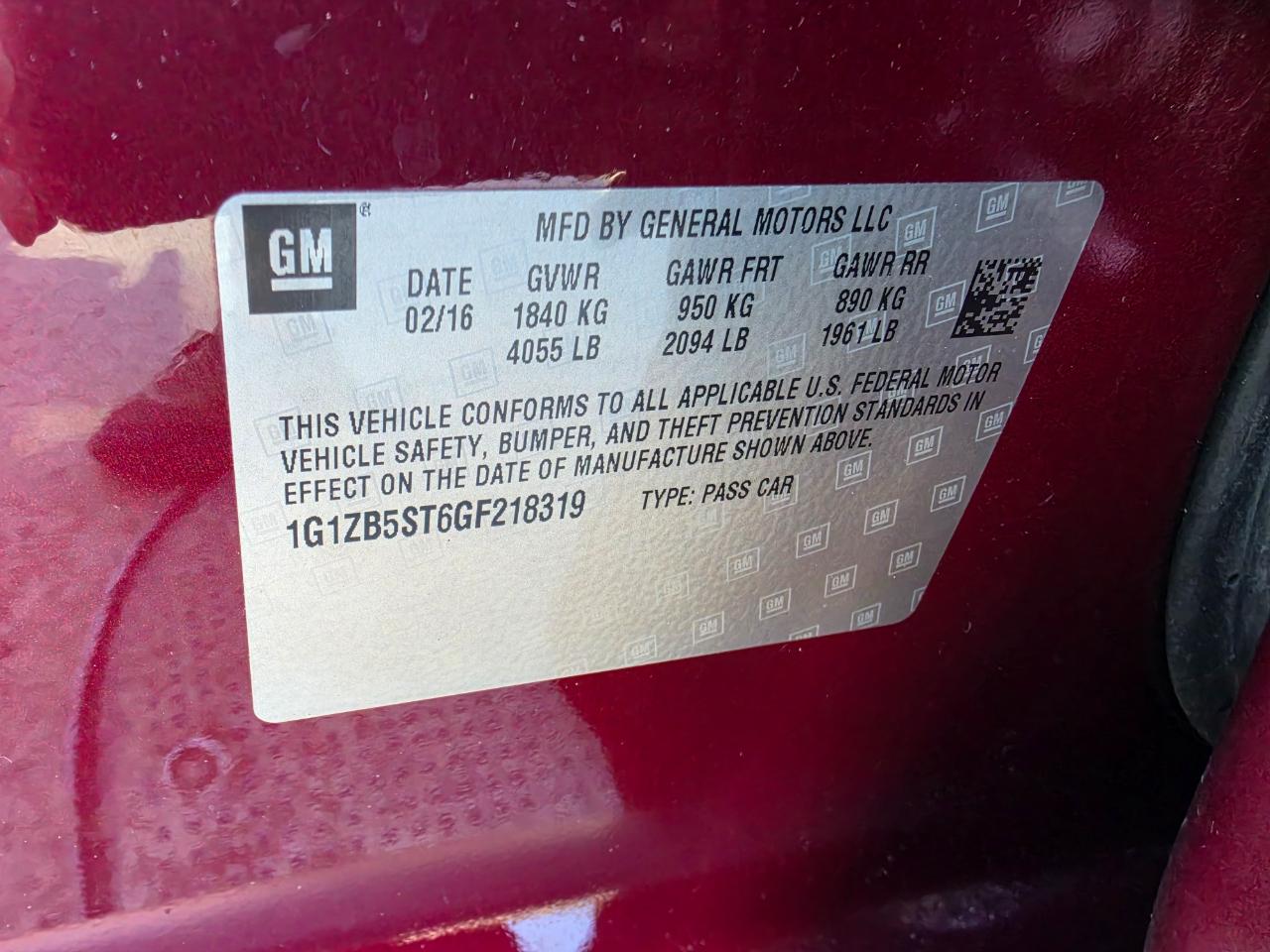 Chevrolet Malibu LS 2016