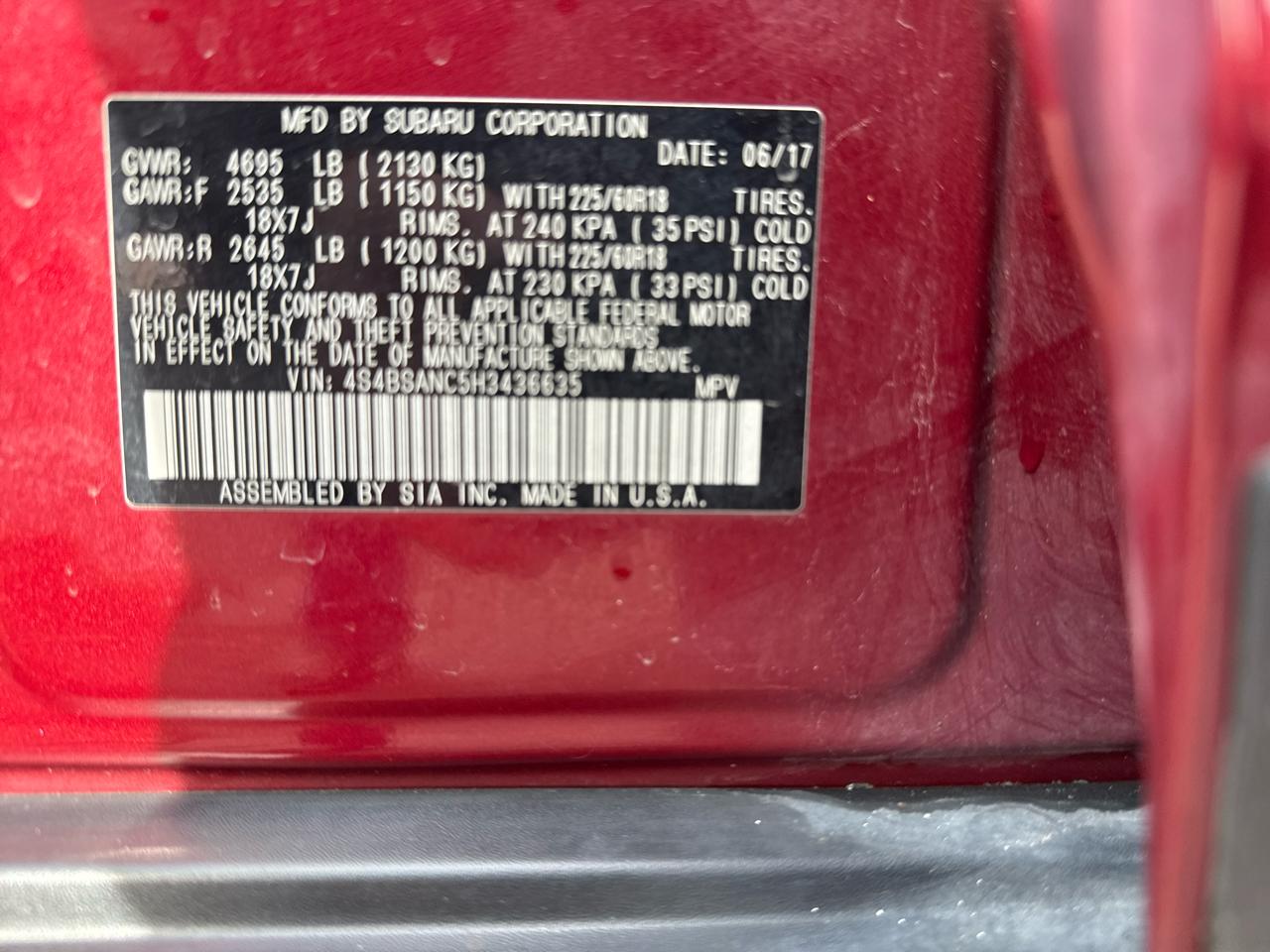 Subaru Outback 2.5i Limited 2017