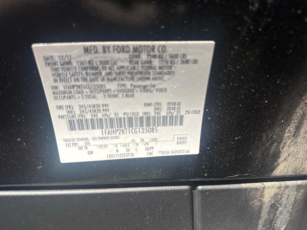 Ford Taurus SHO AWD 2012