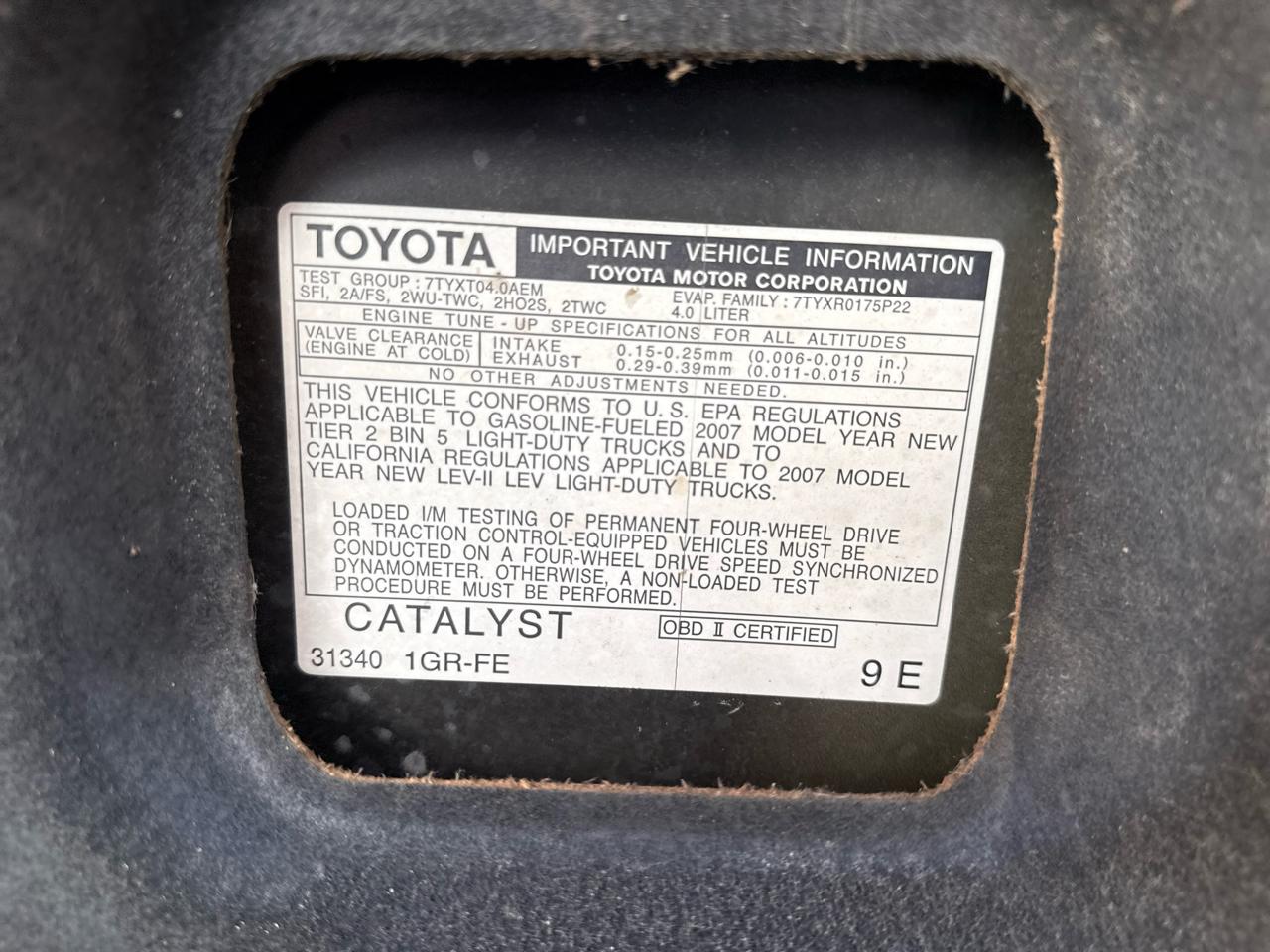 Toyota 4Runner Sport Edition 4WD 2007