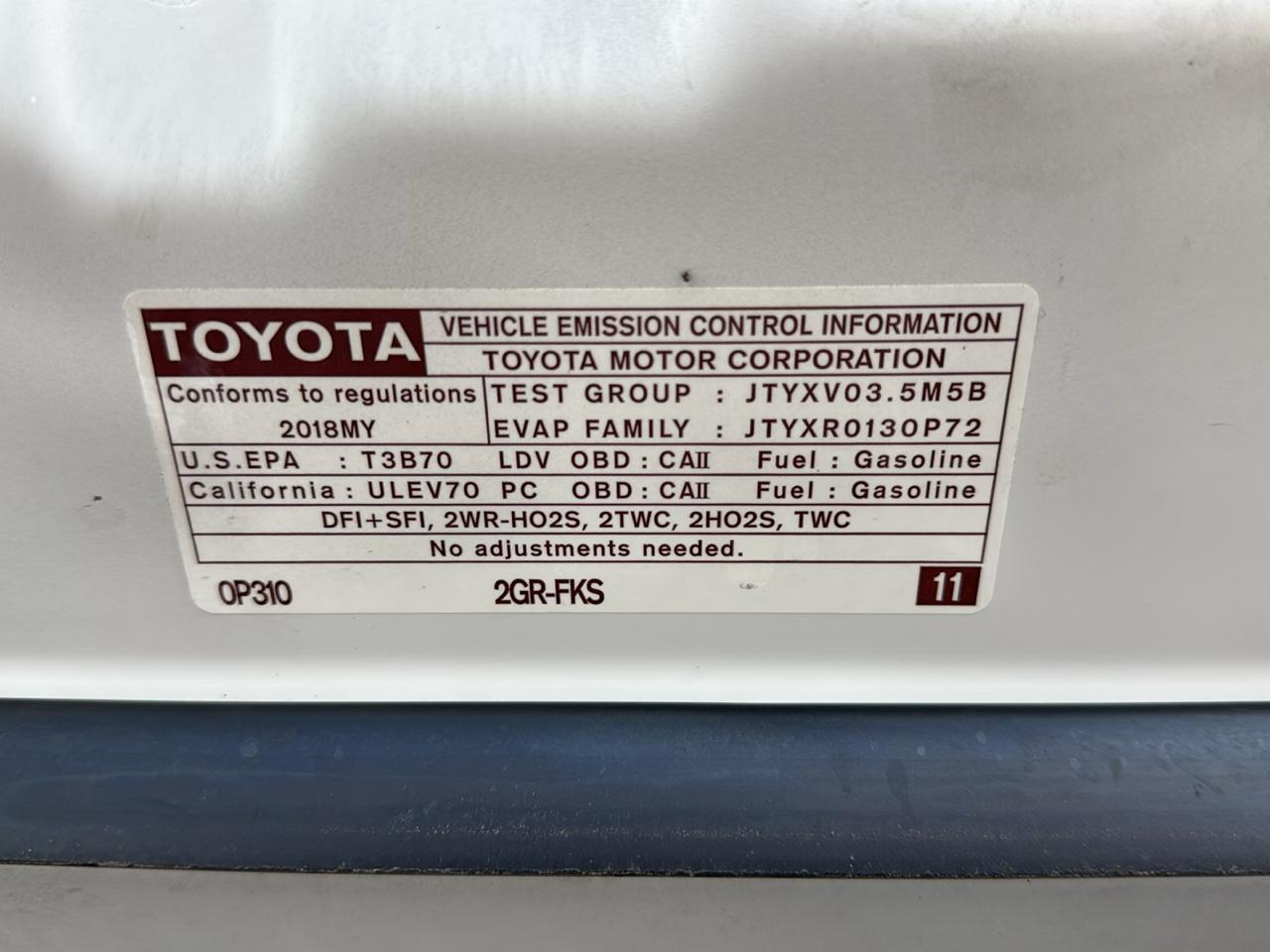 Toyota Camry XSE V6 2018