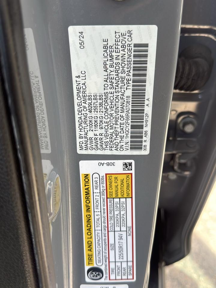 Honda Accord EX-L Hybrid 2024