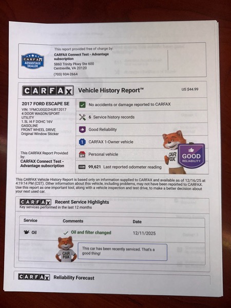 Ford Escape SE FWD 2017