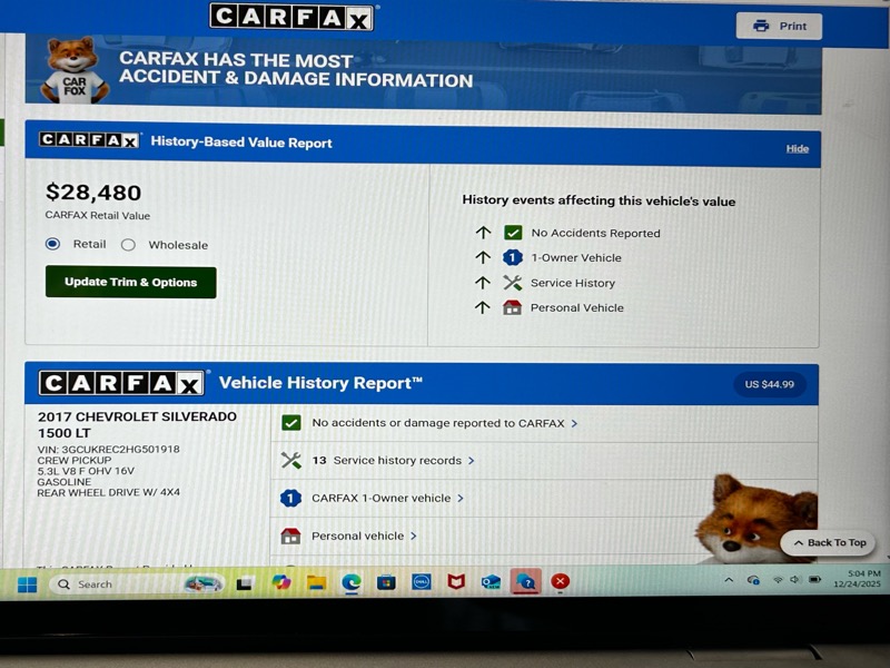 Chevrolet Silverado 1500 LT Crew Cab 4WD 2017