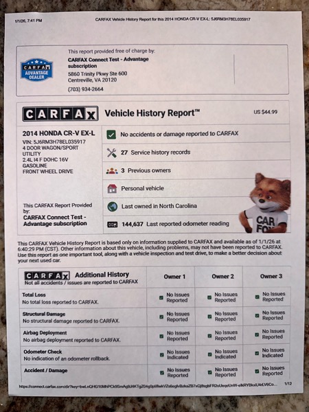 Honda CR-V EX-L 2014