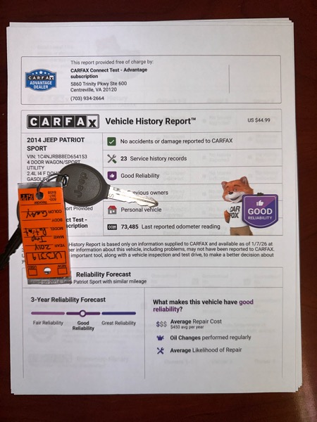 Jeep Patriot Sport 4WD 2014