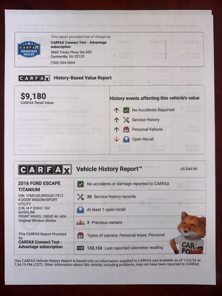 Ford Escape Titanium 4WD 2016