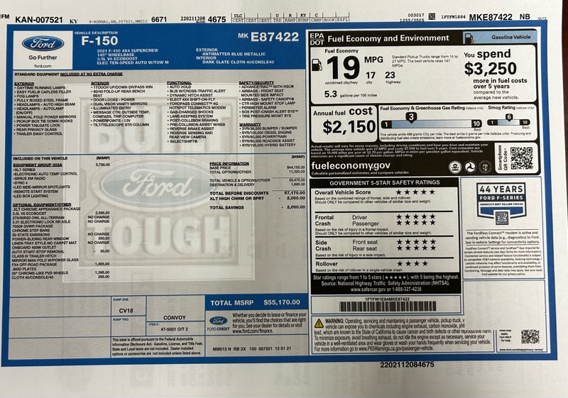 Ford F-150 XLT SuperCrew 5.5-ft. Bed 4WD 2021