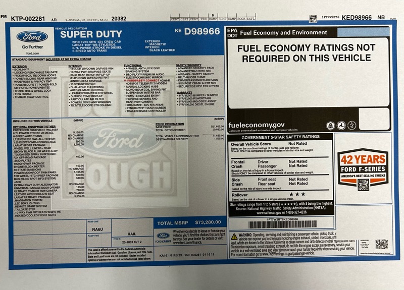 Ford F-250 SD Lariat Crew Cab 4WD 2019