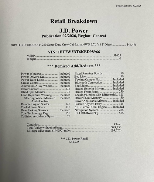 Ford F-250 SD Lariat Crew Cab 4WD 2019