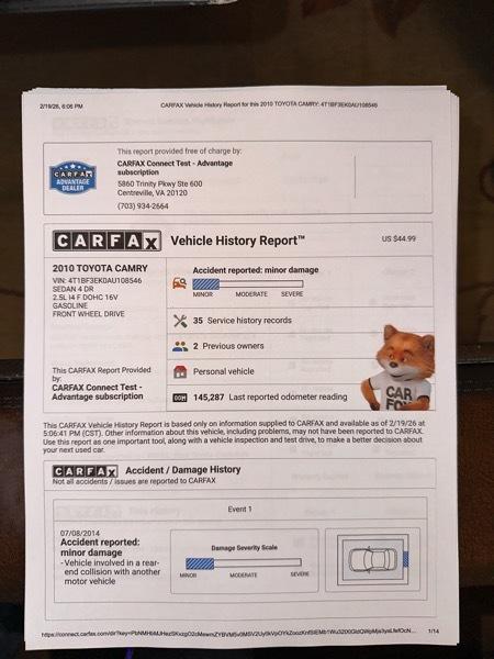 Toyota Camry LE 2010