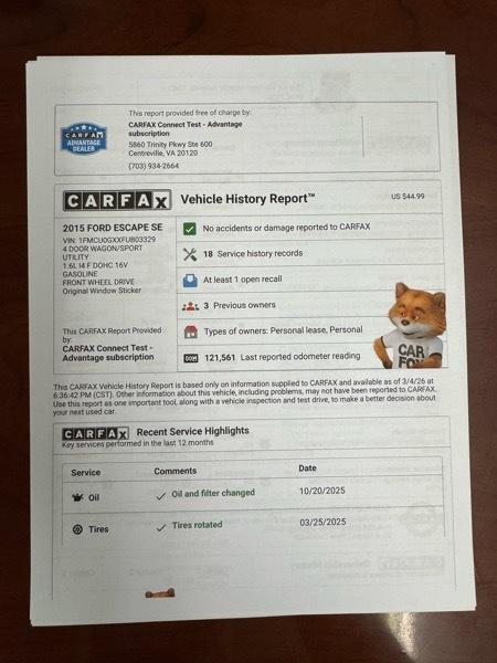 Ford Escape SE FWD 2015