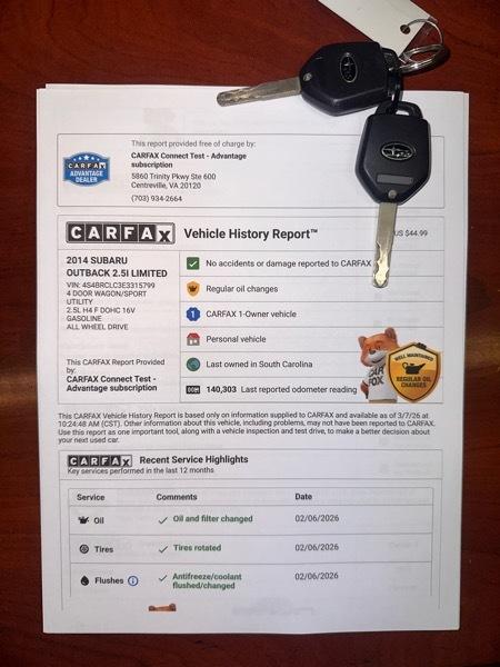 Subaru Outback 2.5i Limited 2014