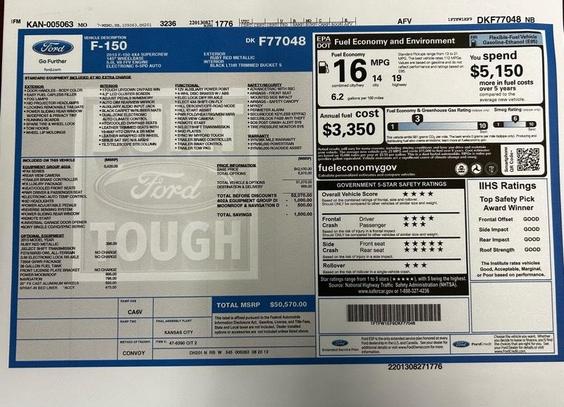 Ford F-150 FX4 SuperCrew 5.5-ft. Bed 4WD 2013